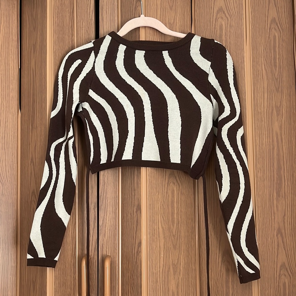 12th Tribe Open Back Zebra Print Top